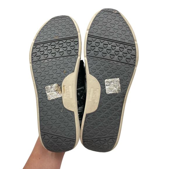 Toms | Del Rey SZ 7.5 Black White Tribal Fabric Lace Up Fashion Sneakers - Picture 10 of 10